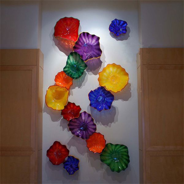 Lâmpada de parede moderna minimalista colorida Murano Glass Flower Placas New House Itália Art Deco SCENCE