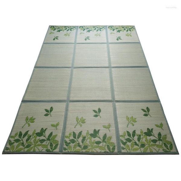 Tapis d'été tapis d'herbe verte chambre salon rampant tapis de sol en treillis pliant