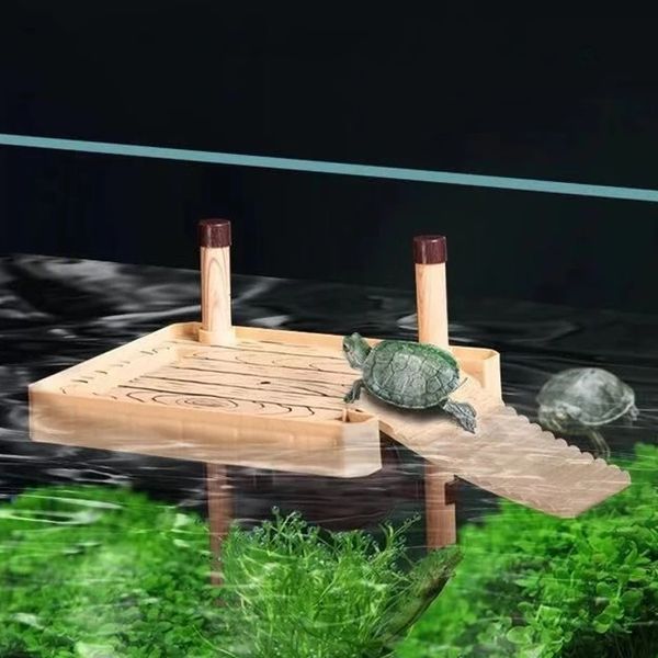 Objetos decorativos Figuras plataforma de secagem de tartaruga brasileira Tartaruga aquária flutuante Aquário de tanques flutuantes P230515
