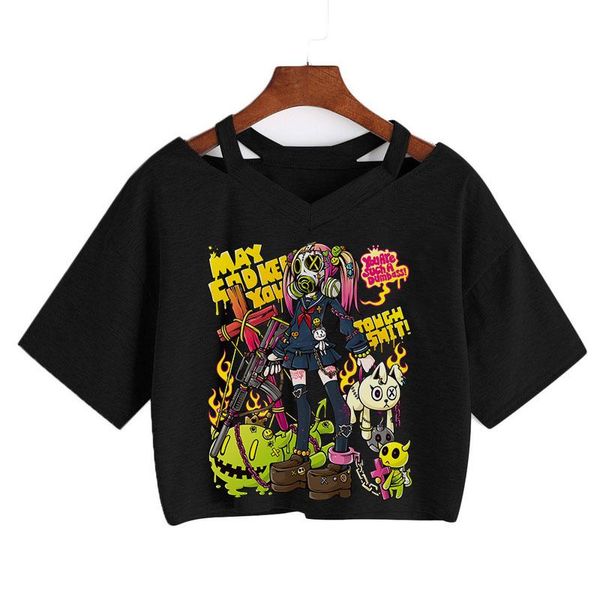 Camiseta japão bonito dos desenhos animados doce meninas streetwear harajuku punk t kawaii casual colheita topos ulzzang solto egril verão curto tshirt