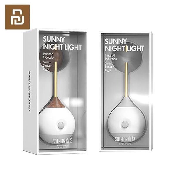 Acessórios YouPin Sothing Sunny Smart Sensor Night Light 500mAh 120 graus Indução infravermelha Charging USB Luz de luz móvel Smart Home