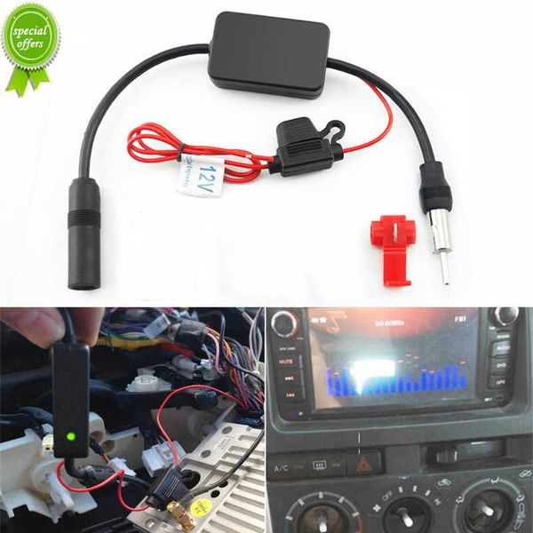 New 12V Car Radio Antena FM Sinal de Rádio Amplificador Antena de Antena de Carros de Antena para Peças de Automóvel para Barcos Marinhos Automóvel