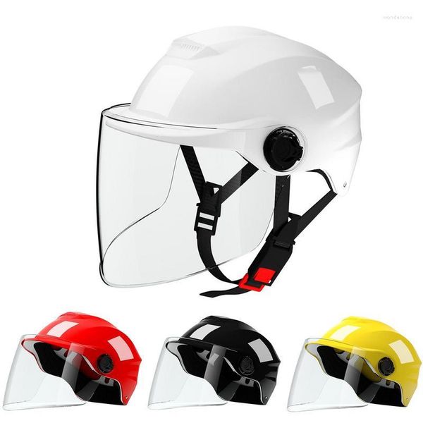 Caschi moto Casco per uomo Donna Integrato HD Doppia visiera Open Face Leggero Protettivo Sicurezza Ciclismo