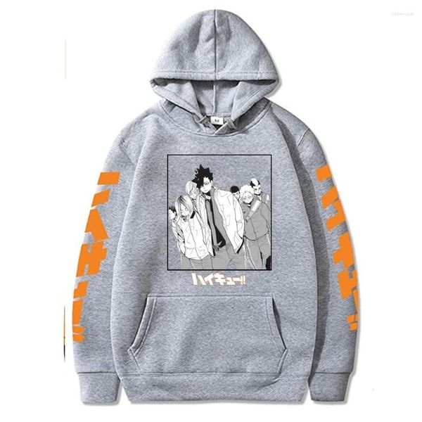 Felpe con cappuccio da uomo Anime Haikyuu Maschio Divertente Pallavolo Junior Felpa con cappuccio Cool Nekoma High School Casual Uomo Pullover Felpa