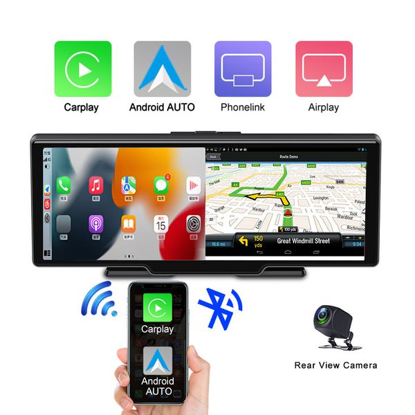 10.26 pollici Apple Carplay WIFI Bluetooth Car DVR Android Auto 4K Dash Cam con telecamera per retromarcia 2160P Registrazione video Registrazione in loop APP telefono