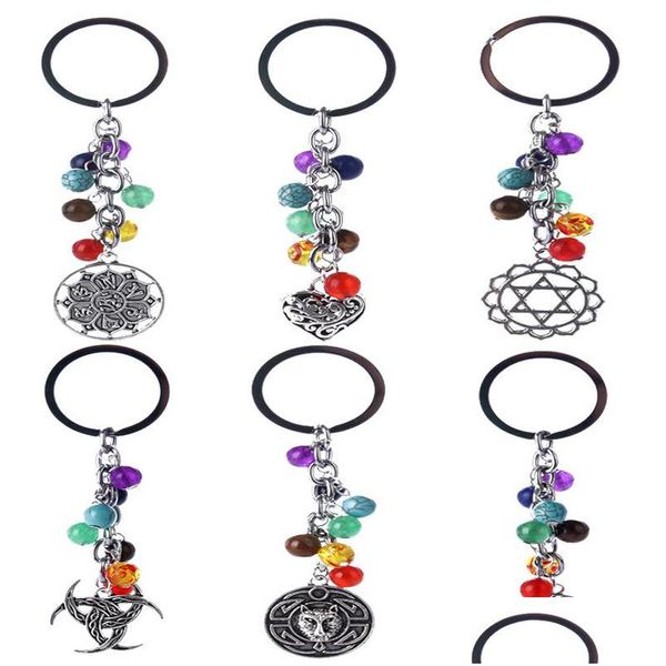 Ключевые кольца Colorf Buckle Chakras йога Сова Любовь Сердце в форме бревна энергетическое дерево жизни модных клавиш Кольцевые аксессуары 2 99 см K2 dro Otx7a