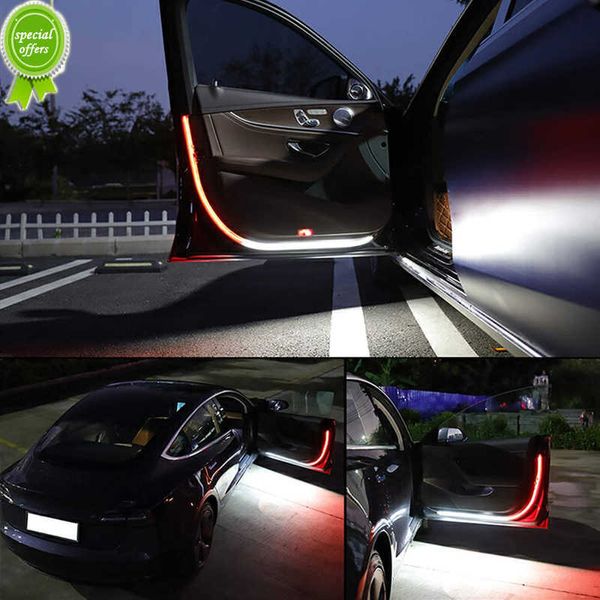 New Car Interior Door Welcome Light LED Safety Warning Strobe Signal Lamp Strip 120cm Waterproof 12V Auto Decorative Luci ambientali