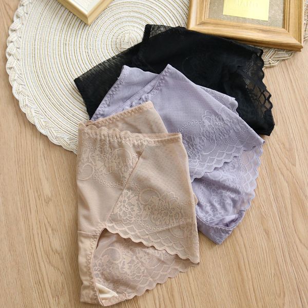 Damenhöschen, Damen-Seidenhöschen, 3 Stück/Lot, 100 % natürliche Seide, Futter, sexy Spitzenbesatz, mittelhohe Slips, Unterwäsche, Dessous, M, L, XL, 8208 230516