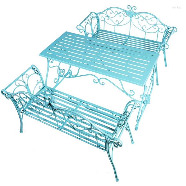 Mobili da campo Tavoli e sedie in ferro per esterni europei per giardino Terrazza Cortile Tempo libero Balcone Tavolo portatile da campeggio