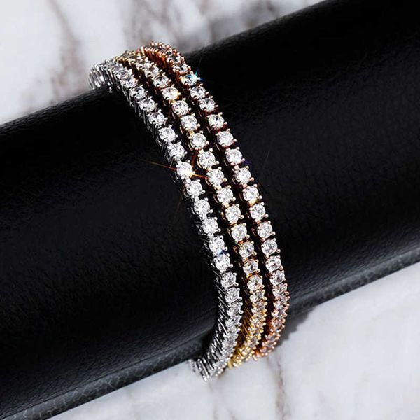 4mm Tennis Ins Hip Hop Cavigliera da donna Misura regolabile Bracciale alla caviglia Lucido Cubic Zirconia Placcato in oro reale 14k Cristallo ghiacciato personalizzato Gioielli versatili Bijous