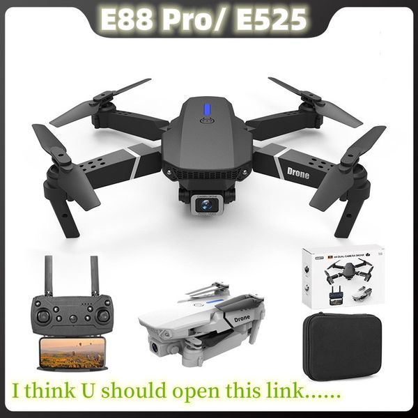 Drone do E88 Pro com grande angular HD 4K 1080p Altura da câmera dupla Hold UAV WiFi RC Quadcopter dobrável Dron FPV Gift Toy Toy Airplano de ângulo largo