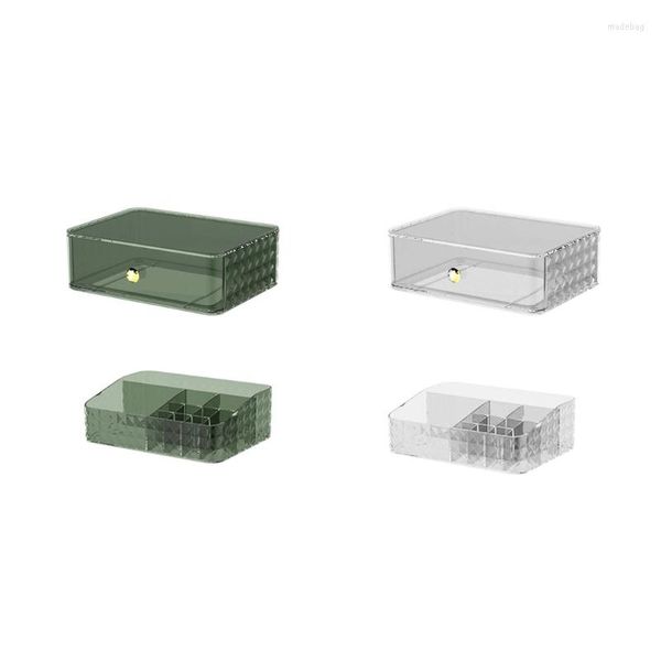 Caixas de armazenamento Cosmético Box de joias de joias Organizador de maquiagem para desktop para desktop