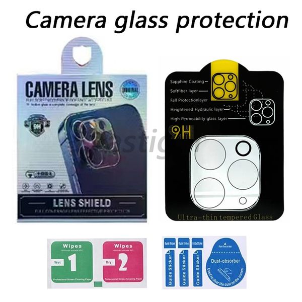 3D HD Full Cover Clear Film de protection d'objectif de caméra arrière résistant aux rayures avec flash Circle pour iPhone 15 14 13 12 11 mini Pro Max 14plus avec boîte de vente au détail