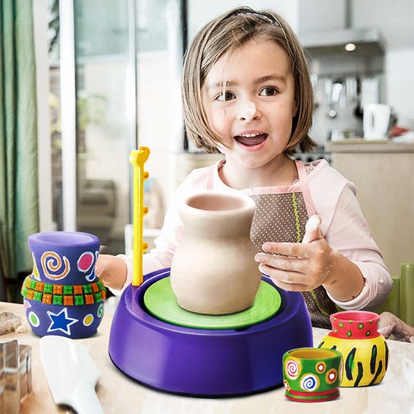 Giochi di società Artigianato Handmake Macchina per ceramiche in ceramica fai-da-te Giocattoli artigianali per bambini Per ragazze dei ragazzi Mini ruote in ceramica Arti e mestieri Giocattolo per bambini educativo precoce 230517