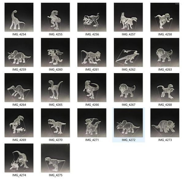 Nachtlichter 3D Dinosaurier Tyrannosaurus Rex Tischlampe Atmosphäre Arylic Panel SkD Board Neuheit Geschenk Drop
