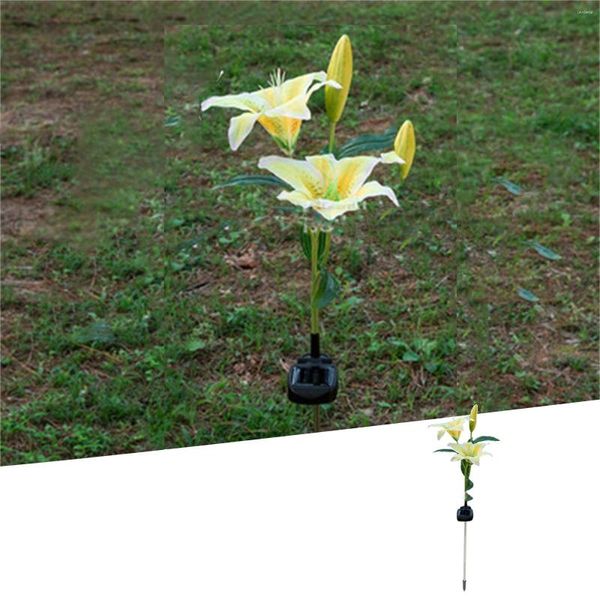 Flores decorativas Arranjos de flores Artificial Outdoor 1 Parte solar Lâmpada solar Lâmpada de luz Garden FAUX FLORAL ESPERA