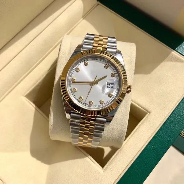 Com caixa original Moda Relógio masculino Vidro de safira 41mm datejust Aço inoxidável Bezel Mecânico automático Relógios presidenciais masculinos