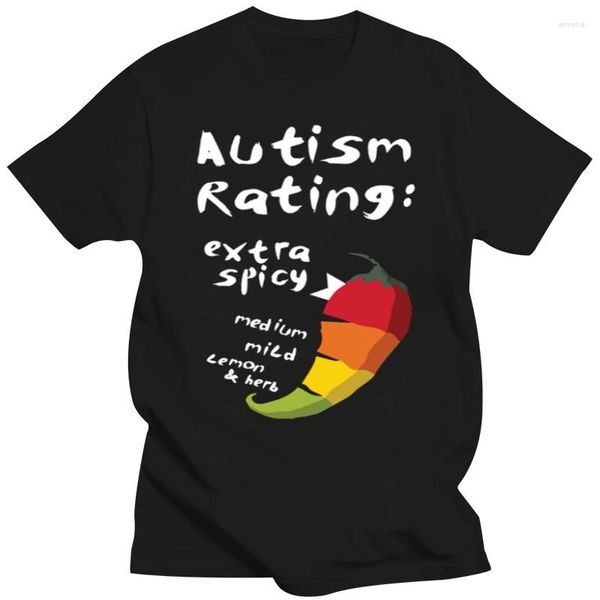 Camisetas masculinas Autismo masculino Camisa de classificação projetando algodão Crew pescoço Presente legal Lazer de outono da primavera