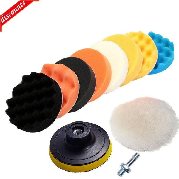 Novo 11pcs/conjunto de esponja polerizador espuma almofadas de enceramento kit de polimento de carro para pó de polimento de roda de carro para remover arranhões