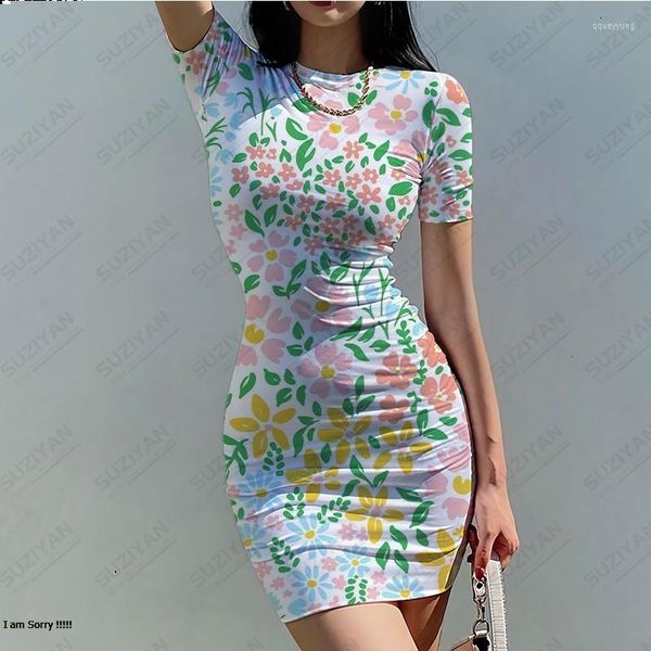 Vestidos de festa 2023 Moda de verão vendendo vestido de impressão 3D feminino