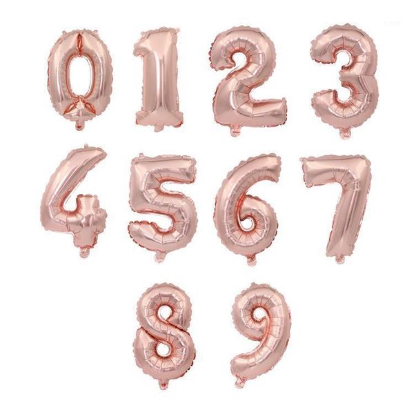 Decoração de festa Ynaayu 16 polegadas Número de 32 polegadas 0-9 Balões de papel alumínio ROSE BALLONS DE HELIUM GOLD BALOONS BALOONS AR Supplies