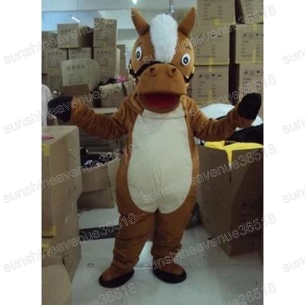 Halloween Brown Horse Mascot Costume Simulazione di outfit del personaggio dei cartoni animati Abita