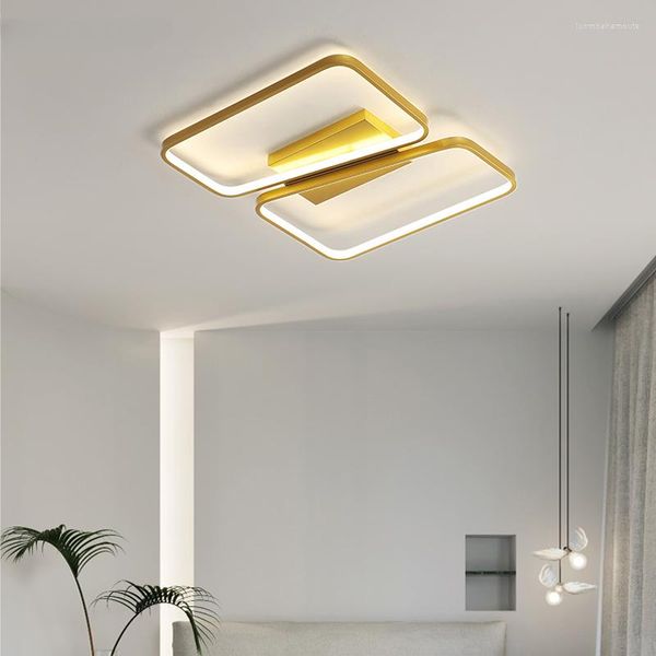 Люстры подвесные светильники Золотые роскошные квадратные лампы Современная светодиодная люстра для спальни столовая гостиная