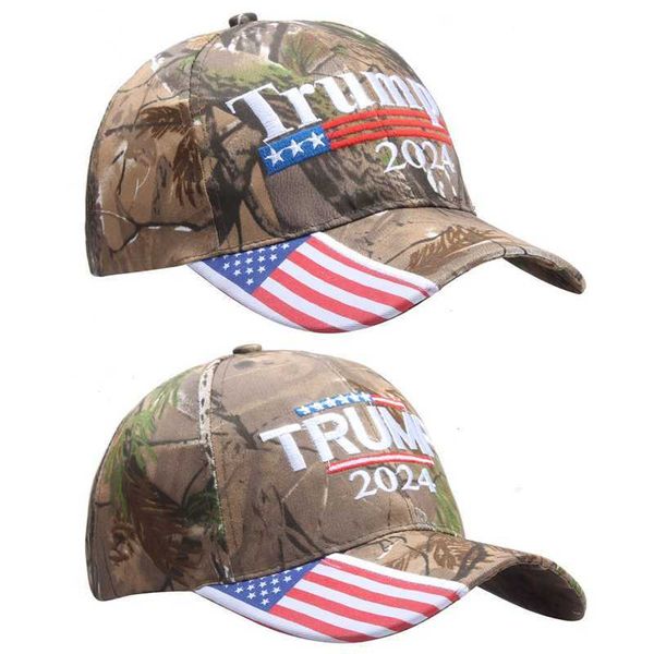 Шариковые кепки Дональд Трамп 2024 MAGA Hat Cap Бейсбольный камуфляж USA KAG Make Keep America Great Again Snapback Президентская шапка с 3D-вышивкой оптом AA220517