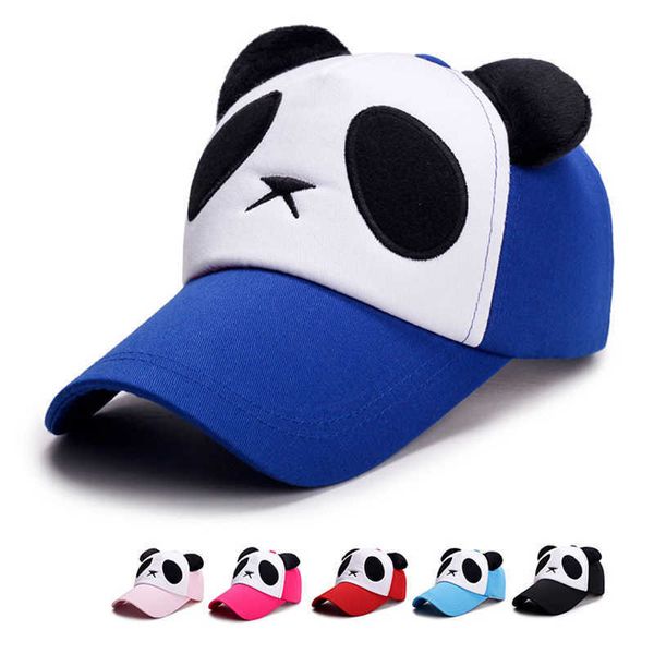 Cappellini da baseball New Fashion Cartoon Berretto da baseball Panda Outdoor Travel Uomo Donna Cappelli da sole Cotone Snapback regolabile Hip Hop Gorras EP0205 AA220517