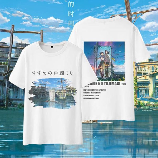 T-shirt da uomo 2023 T-shirt da uomo Suzume No Tojimari Bell Bud Tou Stampa Top Casual Daily Commuter Street Abbigliamento manica corta XS-