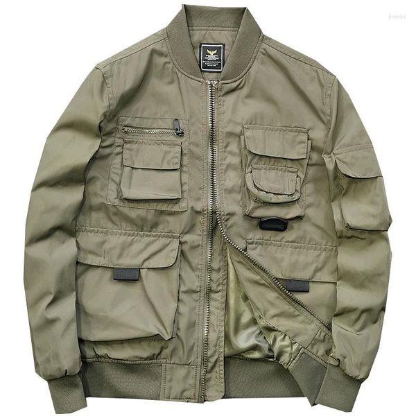 Jackets masculinos ao ar livre M65 Caçadora de caça masculina Carga à prova d'água de bolso masculino Casaco de tempestade fino funcional para masculino