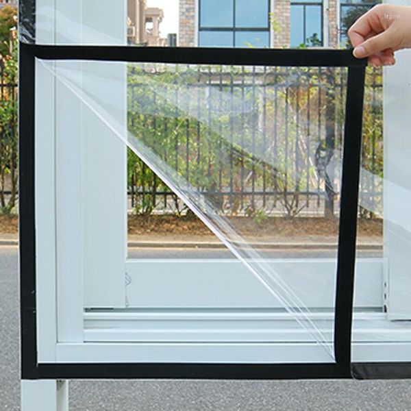 Gölge PVC pencere rüzgar geçirmez film Balkon pencereleri için şeffaf yağmur geçirmez kumaş kapak çıkarılabilir su geçirmez perde