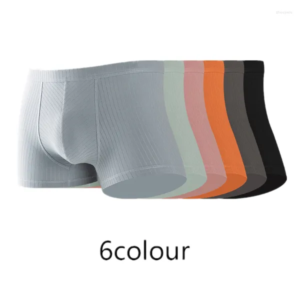 Mutande Intimo uomo Boxer in cotone Pantaloncini Uomo Mutandine antibatteriche Solido Elastico in vita Marsupio Tronco maschile Cueca Calzoncillo