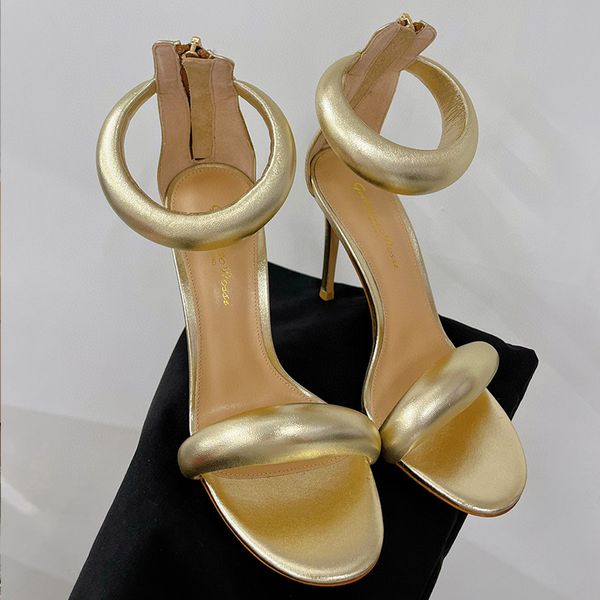 Дизайнерские туфли насосы вечерние туфли Gianvito Rossi Stiletto Back Sandal Stiletto Подличная кожа 105 -мм насосы щипцы супер высоко с коробкой