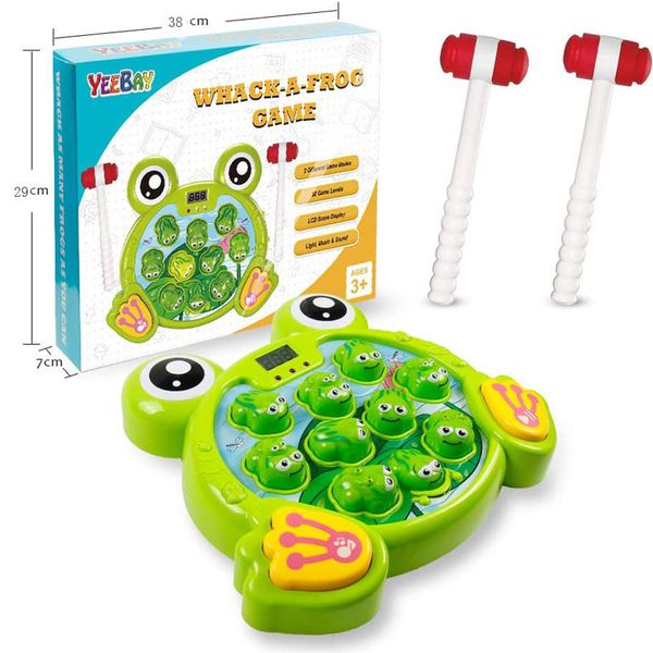 Giochi di novità Gioco multigiocatore divertente e carino Gioco per desktop genitore-figlio Hit Hamster Game Giocattolo con musica Effetto luce Interattivo Whack A Frogs 230517