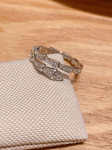 Neue breite, schmale Version des offenen Rings für Männer und Frauen, leicht verformbar, versilbert, leicht mit Diamanten eingelegt, Geschenk CCC