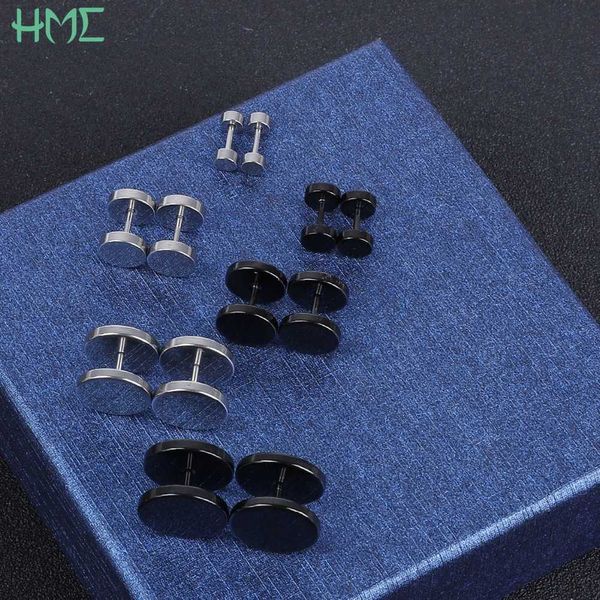 Stud 1pc Punk Titanium Edelstahl Langhantel Gothic Stud Ohrringe für Männer Frauen durchbohrte Körperschmuck verhindern Allergie Brincos Bijoux Z0517