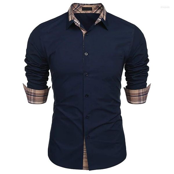 Camicie casual da uomo 2023 Camicia da lavoro da uomo a maniche lunghe 5xl Autunno risvolto con bottoni a righe Top T-shirt larghe Abiti firmati oversize