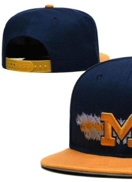 2023 All Team Fan College do USA College Michigan Baseball Wolverines Hat no tamanho da mixagem de campo Tamanho fechado Base plana Base Bola Snapback Caps Bone Chapeau A2