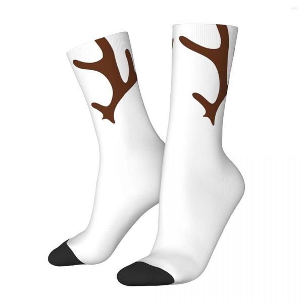 Meias masculinas meias de compressão louco engraçadas para homens Antlers Hip Hop