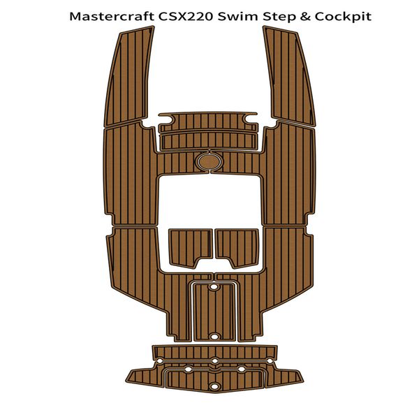 Mastercraft CSX220 Cockpit Pad Boot EVA Schaum Faux Teak Deck Bodenmatte Bodenbelag