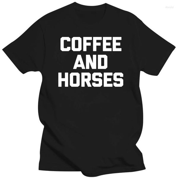 T-shirt da uomo T-shirt con cavalli da caffè Divertente Sayinger Equestrian Horse Humour Manica corta in cotone Abbigliamento uomo Grafica di moda