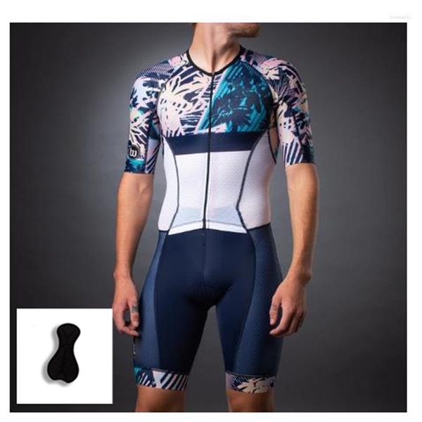 Racing Sets 2024 Men seco de manga curta de ciclismo masculino Triathlon Sponge Sponge Skin Skin Skin Suit ROPA DE CICLISMO MAILLOT