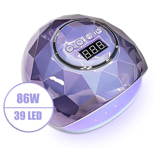 Nageltrockner, 86 W, UV-LED-Lampe, Nageltrockner für Nagelmaniküre, mit 39 LEDs, schnell trocknende Nageltrocknungslampe, Aushärtungslicht für alle Gel-Nagellacke 230516