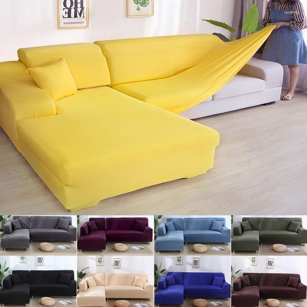 Sandalye Kapakları Spandex Ayarlanabilir Kanepe Kapağı 1/2/3/4 Seater Slipcover Kanepe Salonu için Katı Depacıl