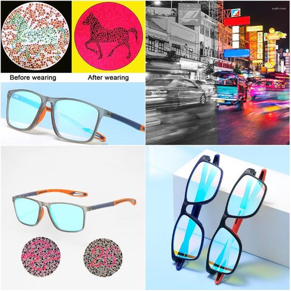 Sonnenbrille Sport Anti Slip Blind Schwache Brille Farbschwäche Fahrer Farbenblinde Brillen Rot Grün Korrektur Unisex