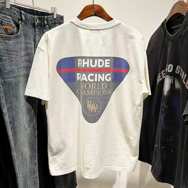 Felpe con cappuccio da uomo Felpe Top Quality 2023ss High Street Rhude Vintage Magliette Stampa Magliette T-shirt oversize Y2k Streetwear Crop Abbigliamento Abbigliamento uomoO0TW