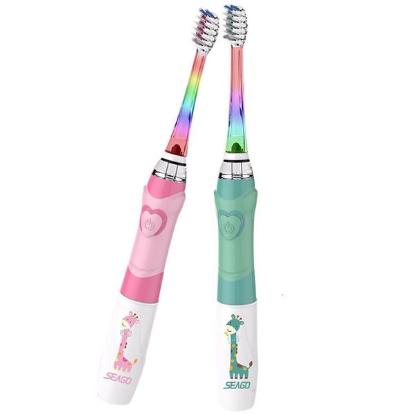 Spazzolino da denti Seago Elettrico per bambini Torcia a LED colorata 16000 colpi Spazzola a batteria impermeabile per bambini Età 3 230517