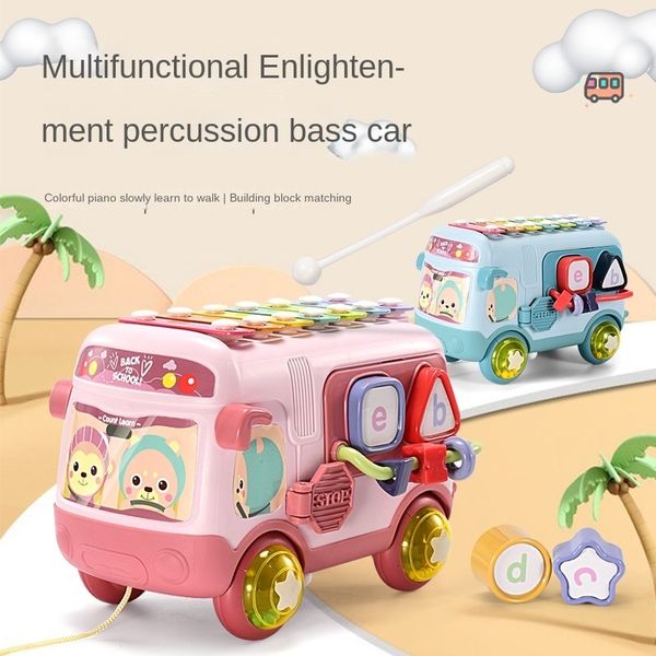 Novità Giochi Giocattoli per bambini Sonagli Cellulari Xilofono Knock Piano Bus Perline Blocchi Giocattoli Giocattolo educativo Montessori Strumento musicale per bambini 230517