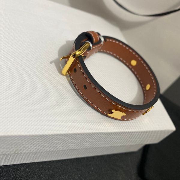 Pulseira de ganga de mulher moda pulseiras de alta qualidade pulseira de couro marrom largo para pulseira de casal para o presente de joias de alta qualidade